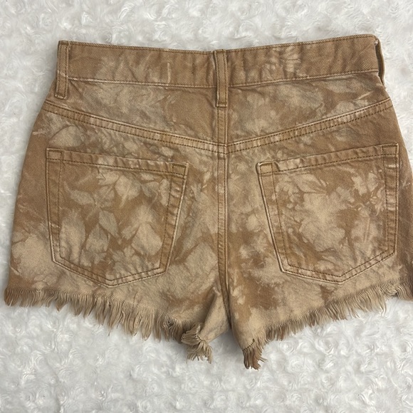 PACSUN WOMENS BROWN TIE DYE HIGH RISE FESTIVAL SHORTS - Picture 2 of 12